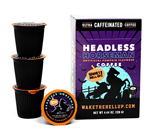 Wake The Hell Up! Headless Horseman Pumpkin Flavored Coffee Pods For K-Cup Compatible Brewers | 12 Count, 2.0 Compatible Pods