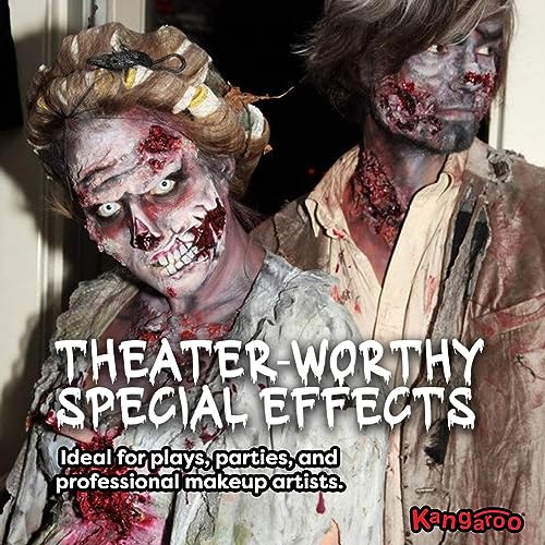 KANGAROO Liquid Latex Makeup - Face and Body SFX Makeup, Halloween Makeup, Zombie Makeup, Fake Scar, Fake Wound, Fake Injury Makeup Movie Special Effects,16 Oz Pint Professional Grade