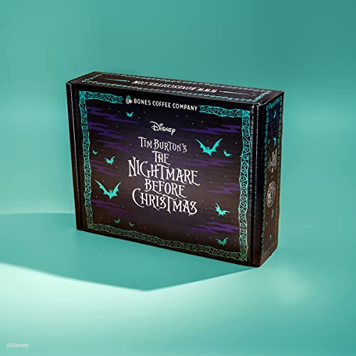 Bones Coffee Company Disney Tim Burton's The Nightmare Before Christmas Collector's Box Whole Coffee Beans | 4 oz Sample Pack of 5 Low Acid Medium Roast Gourmet Flavored Coffee Gifts (Whole Bean)