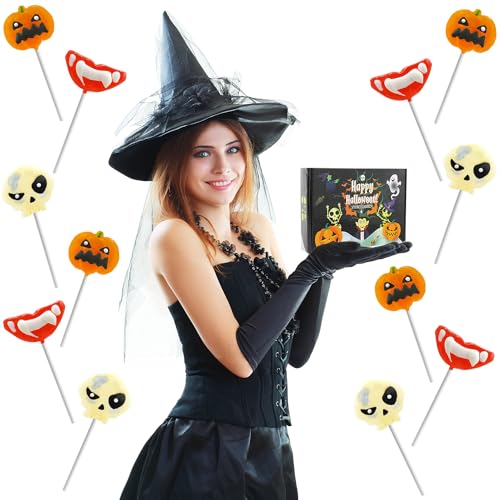 Fruidles Halloween Lollipop Suckers Candy, Spooky Candies, Great for Halloween Goody Bag Fillers, Individually Wrapped (24-Pack)