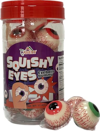 Apexy Eyeball Gummy Candy With Fruity Liquid Center Fat Free Perfect for Halloween & Themed Parties, Fun & Delicious 11.42oz