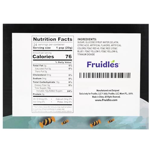 Fruidles Halloween Lollipop Suckers Candy, Spooky Candies, Great for Halloween Goody Bag Fillers, Individually Wrapped (24-Pack)