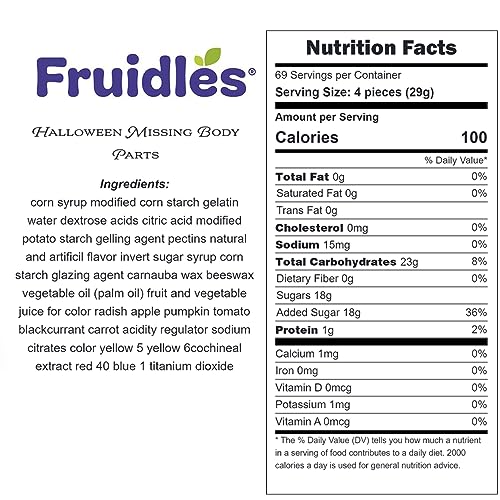 Fruidles Halloween Missing Body Parts Gummies, Fun And Festive Holiday Snacking (Half-Pound Bag)