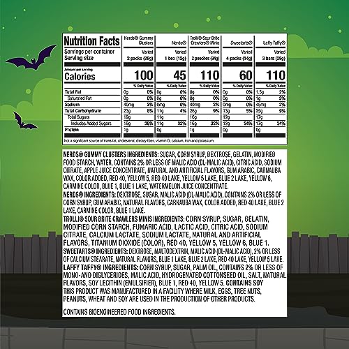 Ghost Goodies Halloween Candy Mixed Bag, SweeTARTS, Nerds, Trolli, Laffy Taffy, 100 count