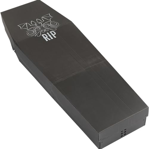 Fun Express Lifesize Cardboard Coffin Box for Halloween - 5 Feet Tall - Scary Party Decor