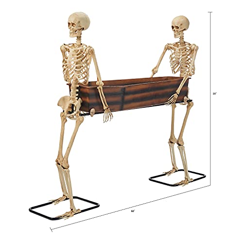 Way to Celebrate Halloween Skeleton Duo Carrying Coffin, 5'