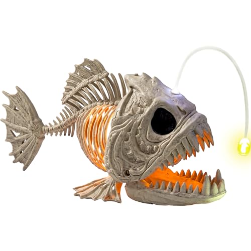 JOYIN Halloween Skeleton Fish with LED Eye for Halloween Decoration, Graveyard Decorations, Indoor/Outdoor Spooky Scene