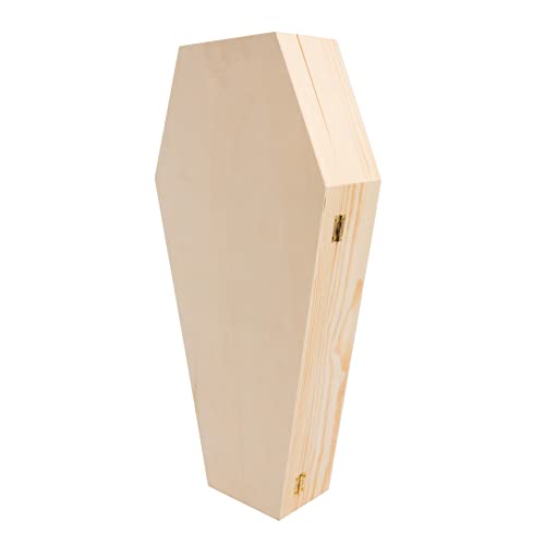 Creative Hobbies Large 18 Inch Halloween Coffin Box - Fillable Hinged Box for Halloween Décor, Party Favor, Goth, Doll Coffin, Coffin Ring Box, Pet Casket | 18"x9"x3.19