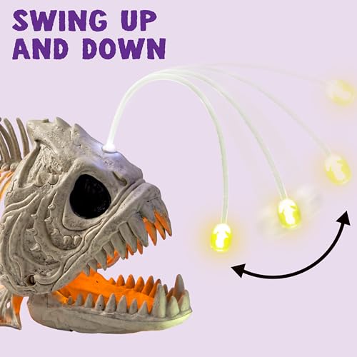 JOYIN Halloween Skeleton Fish with LED Eye for Halloween Decoration, Graveyard Decorations, Indoor/Outdoor Spooky Scene