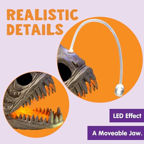 JOYIN Halloween Skeleton Fish with LED Eye for Halloween Decoration, Graveyard Decorations, Indoor/Outdoor Spooky Scene