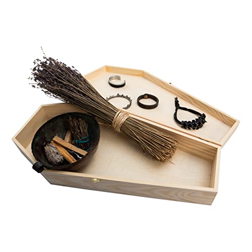 Creative Hobbies Large 18 Inch Halloween Coffin Box - Fillable Hinged Box for Halloween Décor, Party Favor, Goth, Doll Coffin, Coffin Ring Box, Pet Casket | 18"x9"x3.19