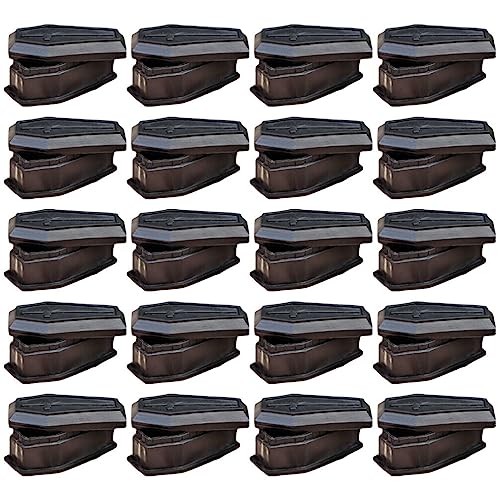 SAFIGLE 20PCS Halloween Coffin Boxes Halloween Mini Coffin Boxes Classic Coffin Treat Boxes Plastic Halloween Candy Box Coffin Halloween Decorations Indoor