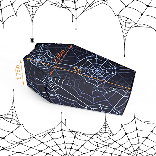 Halloween Candy Coffin Paper Box 16 Pcs Halloween Coffin Treat Boxes for Trick or Treat Halloween Event Party Favor Kids Classroom Supply (Black)
