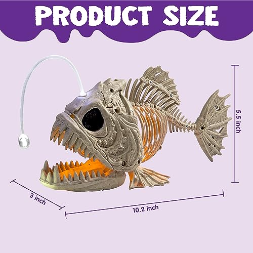 JOYIN Halloween Skeleton Fish with LED Eye for Halloween Decoration, Graveyard Decorations, Indoor/Outdoor Spooky Scene