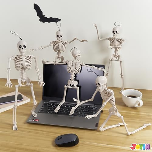 5 Pack of Posable Halloween Skeleton Decor