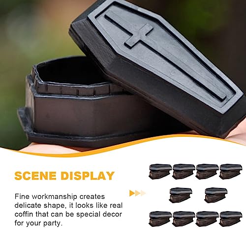SAFIGLE 20PCS Halloween Coffin Boxes Halloween Mini Coffin Boxes Classic Coffin Treat Boxes Plastic Halloween Candy Box Coffin Halloween Decorations Indoor