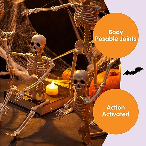5 Pack of Posable Halloween Skeleton Decor