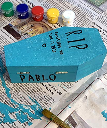 Creative Hobbies Large 12 Inch Halloween Coffin Box, Fillable Hinged Box for Halloween Décor, Party Favor, Goth, Decoration, Coffin Ring Box, Pet Casket