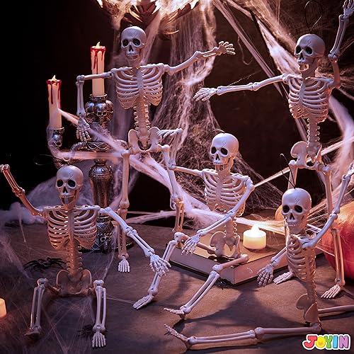 5 Pack of Posable Halloween Skeleton Decor