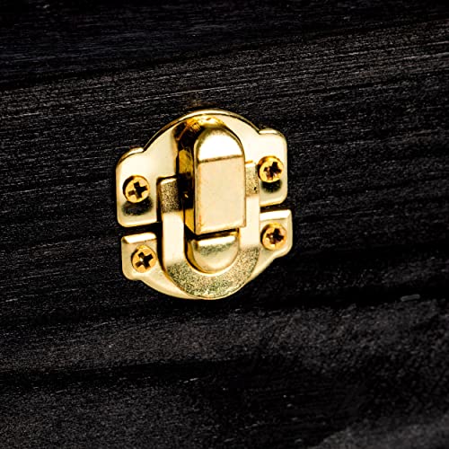 Creative Hobbies 12" Black Painted Wood Coffin Box - Halloween Coffin Box, Fillable Hinged Box for Halloween Décor, Party Favor, Goth, Doll Coffin, Pet Casket