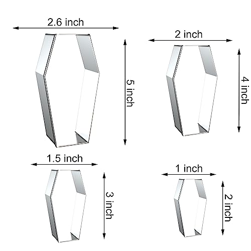 Halloween Coffin Cookie Cutter Set - 5", 4", 3", 2" - 4 Piece - Stainless Steel