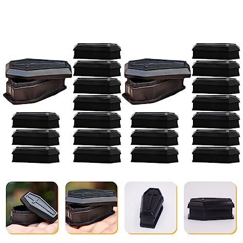 SAFIGLE 20PCS Halloween Coffin Boxes Halloween Mini Coffin Boxes Classic Coffin Treat Boxes Plastic Halloween Candy Box Coffin Halloween Decorations Indoor