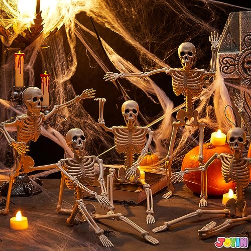 5 Pack of Posable Halloween Skeleton Decor