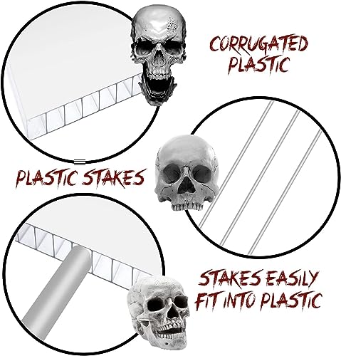 KKEATOY Tombstones Halloween Decor(5 Pack) RIP Graveyard Tombstone Yard Stake Signs for Halloween Outdoor Lawn Yard Decorations,Include 5 Tombstones and 10 Plastic Stakes