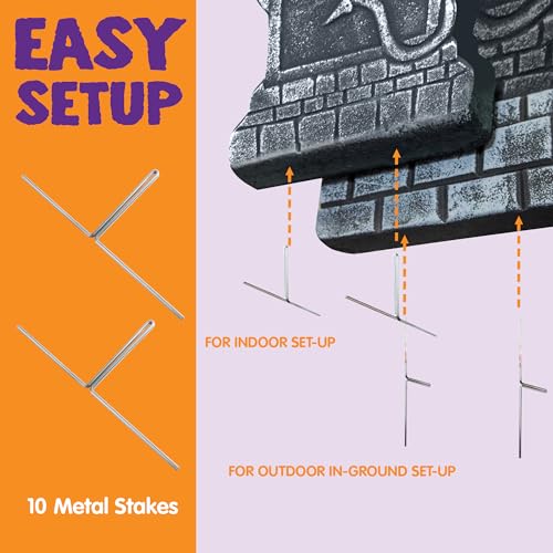 JOYIN 17” Halloween Foam RIP Graveyard Tombstones Decorations (5 Pack), Headstone Decorations and 10 Bonus Metal Stakes for Halloween Yard Decorations