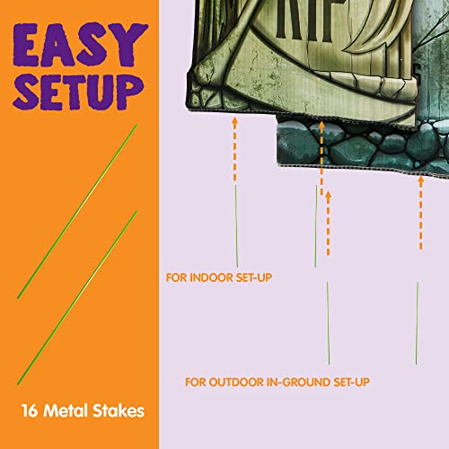 JOYIN 8 Pack Halloween Tombstone Yard Decorations, 16.5" Tall Lightweight PVC Yard Signs for Halloween Party, Haunted House, Graveyard and Outdoor Lawn