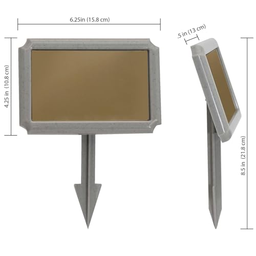 Crowne Vault Temporary Grave Marker | Personalized and Custom Engraved Memorial Plaque for Outdoor Burial and Cemetery Use | Made in the USA (Granite Grey)