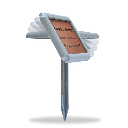 Crowne Vault Temporary Grave Marker | Personalized and Custom Engraved Memorial Plaque for Outdoor Burial and Cemetery Use | Made in the USA (Granite Grey)