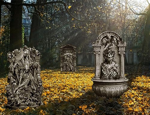 KKEATOY Tombstones Halloween Decor(5 Pack) RIP Graveyard Tombstone Yard Stake Signs for Halloween Outdoor Lawn Yard Decorations,Include 5 Tombstones and 10 Plastic Stakes