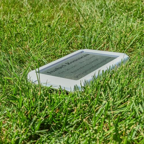 Crowne Vault Temporary Grave Marker | Personalized and Custom Engraved Memorial Plaque for Outdoor Burial and Cemetery Use | Made in the USA (Granite Grey)