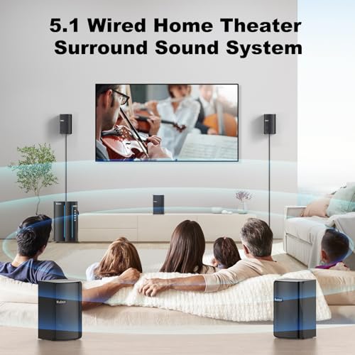 Bobtot Surround Sound Systems Home Theater System - 800 Watts Peak Power 6.5" Subwoofer 5.1/2.1 Wired Stereo Speakers Strong Bass with HDMI ARC Optical AUX Bluetooth Input