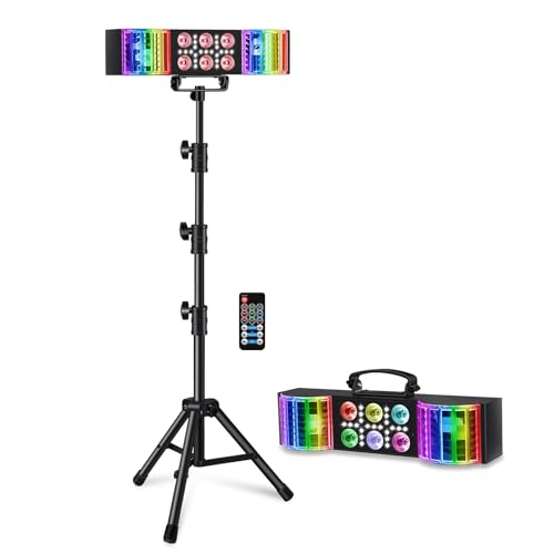 Telbum DJ Lights with Stand, 3-in-1 Party Bar Light Set, Sound Activated DJ Gig Lights for Parties, LED DJ Lighting Package Remote Control, for Band Booth Stage Wedding Disco Christmas Birthday Gift