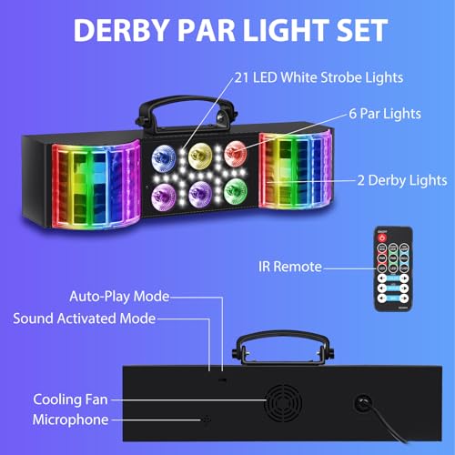 Telbum DJ Lights with Stand, 3-in-1 Party Bar Light Set, Sound Activated DJ Gig Lights for Parties, LED DJ Lighting Package Remote Control, for Band Booth Stage Wedding Disco Christmas Birthday Gift