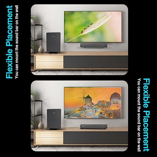 Sonic Blast 2.1 CH Sound Bars for TV with Subwoofer Bluetooth Deep Bass Soundbar for TV PC Gaming Home Theater Surround Sound System Bluetooth/AUX/Optical/Coa Connection Remote Control TV Speaker