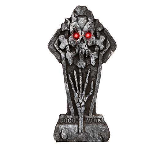 JOYIN Halloween 17” LED Graveyard Tombstone Decoration(2 Pack), Yard Sign for Halloween Outdoor Lawn, Graveyard, Haunted House, Halloween Yard Decorations