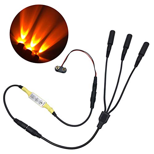 Flame Orange 3 Head Micro Special Effects flicker Light Kit 12v 9v Dc for Theatrical Torch