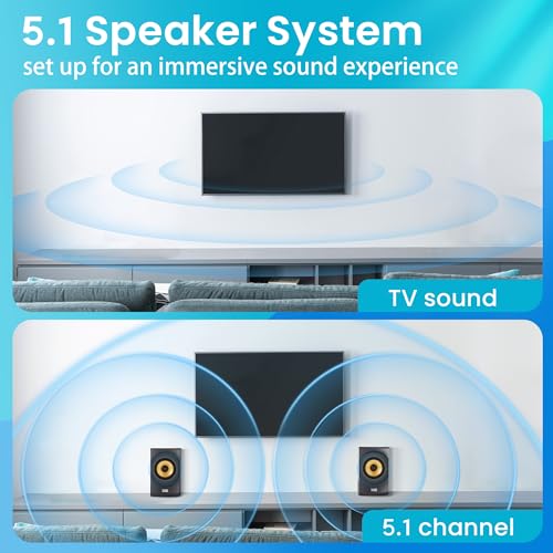 Acoustic Audio AA5170 Home Theater 5.1 Bluetooth Speaker System 700W with Powered Sub