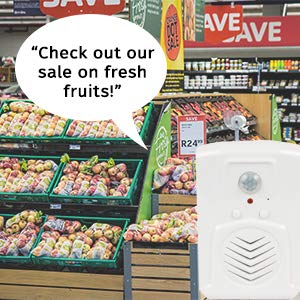 SierraTeck Motion Activated Voice Player - Recordable, Built-in Microphone – Independent Living, Point of Sale Advertising, Door Greeter, Entry Alert