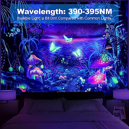 MELPO Black Light 30W LED Blacklight Flood Light Outdoor for Glow Party, Halloween Decoration, Body Paint, Fluorescent Poster, Neon Glow, IP66,US-Plug-Switch-6.7Ft Cord (4 Pack)