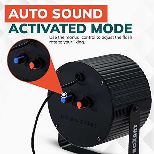 Roxant Strobe Light Halloween - 88 Super Bright LED Light Bulbs - Speed & Sound Modes | Party Decorations | Strobe Light for Parties | Party Lights