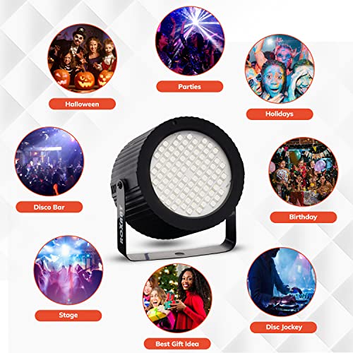 Roxant Strobe Light Halloween - 88 Super Bright LED Light Bulbs - Speed & Sound Modes | Party Decorations | Strobe Light for Parties | Party Lights