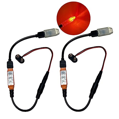 Prop and Scenery Lights Flame Light 4 Facet Prism Kit Flickering Amber Orange Red Leds Battery Operated 2 pack for Special Effects Fire Lighting of Lanterns Torches Escape Rooms