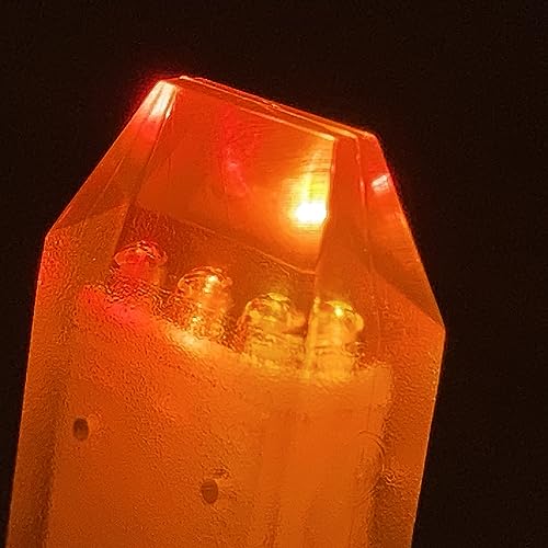 Prop and Scenery Lights Flame Light 4 Facet Prism Kit Flickering Amber Orange Red Leds Battery Operated 2 pack for Special Effects Fire Lighting of Lanterns Torches Escape Rooms