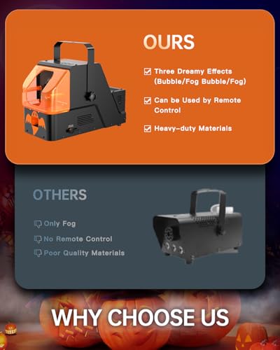 Fog Machine, 400W Fog Bubble Machine with Remote Control, Consumer-Grade Smoke Bubble Machine, Bubble Fog Combo for Indoor Outdoor Halloween Christmas Party Wedding Birthday Photograph