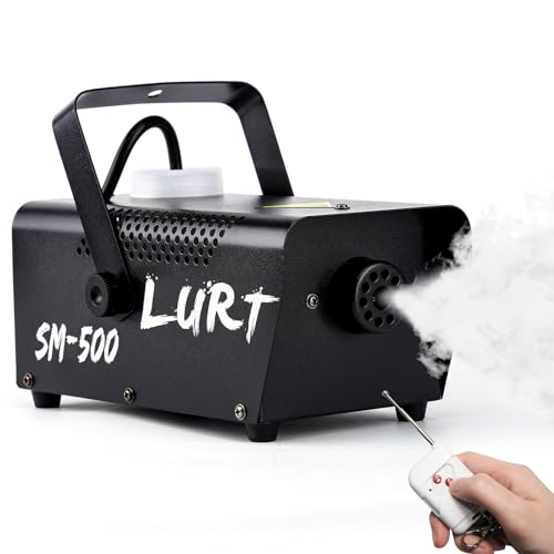 Fog Machine LURT 500W Mini Smoke machine with Wireless Remote Control and Auto Mode Portable for Parties,Outdoor,Halloween,Wedding,Stage,Effect,indoor,Disco and Disinfection 2000CFM,Fuse Protection