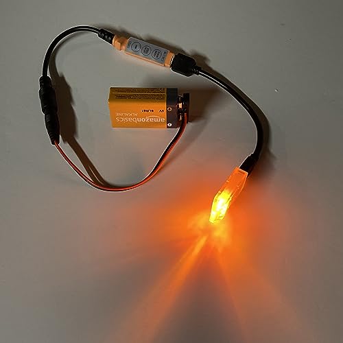 Prop and Scenery Lights Flame Light 4 Facet Prism Kit Flickering Amber Orange Red Leds Battery Operated 2 pack for Special Effects Fire Lighting of Lanterns Torches Escape Rooms